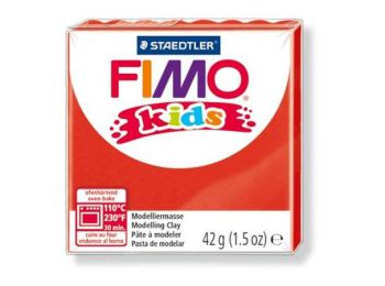 Gyurma, 42 g, égethető, FIMO Kids, piros (FM80302)
