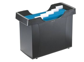 Függőmappa tároló, műanyag, 5 db függőmappával, LEIT