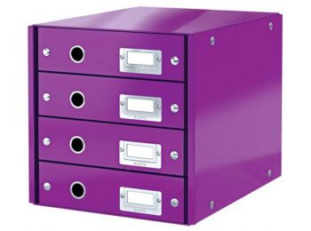 Irattároló, laminált karton, 4 fiókos, LEITZ Click&Store