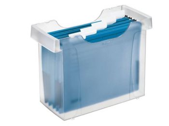 Függőmappa tároló, műanyag, 5 db függőmappával, LEIT