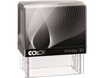 Bélyegző, COLOP Printer IQ 30 fekete ház - fekete párnával (IC1463000)