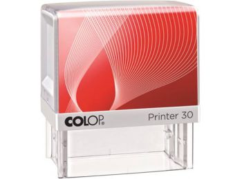 Bélyegző,  COLOP Printer IQ 30 fehér ház - fekete párnával (IC1463016)