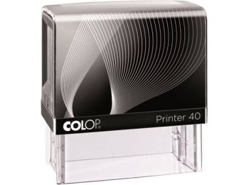 Bélyegző, COLOP Printer IQ 40 fekete ház - fekete párnával (IC1464000)