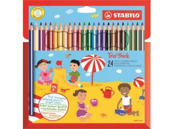 Színes ceruza készlet, vastag, háromszögletű, hegyezőv