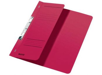 Gyorsfűző, karton, fémszerkezettel, A4 feles, LEITZ, piro