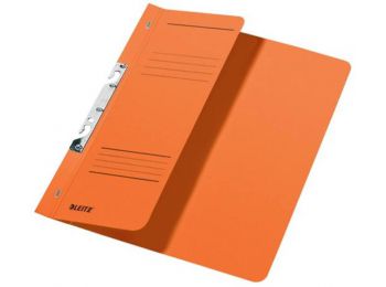 Gyorsfűző, karton, fémszerkezettel, A4 feles, LEITZ, narancssárga (E37440045)