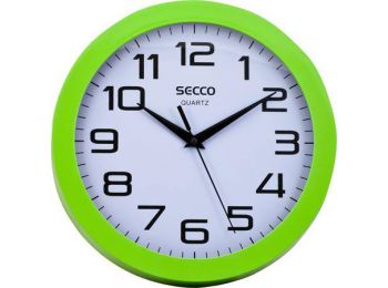 Falióra, 24,5 cm, zöld keretes, SECCO Sweep second (DFA034)