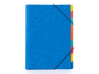 Gumis mappa, karton, A4, regiszteres, 9 részes, DONAU, kék