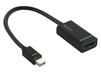 Adapter, mini DisplayPort - HDMI, LEITZ Complete, fekete (E6