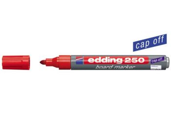 Tábla- és flipchart marker, 1-3 mm, kúpos, EDDING 250, piros (TED250P)
