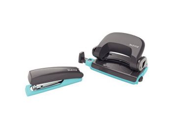 Tűzőgép és lyukasztó szett, 10 lap, fém, LEITZ Urban C