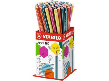 Grafitceruza display, 2B, hatszögletű, STABILO Pencil 160 