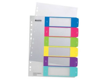Regiszter, A4 Maxi, 1-6, LEITZ Wow (E12420000)