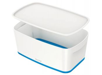 Tároló doboz, fedővel, kicsi, LEITZ MyBox, fehér-kék (E52291036)