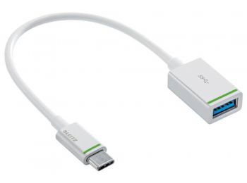 USB töltő- és adatkábel, USB-C - USB-A(F) 3.1, 0,15 m, L