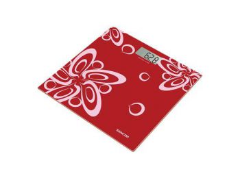 Személymérleg, edzett üveg mérőfelület, SENCOR, piros 