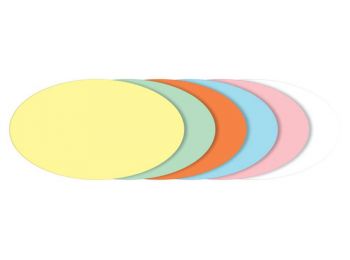 Moderációs kártyák, ovális, 11x19 cm, 6 szín, SIGEL, vegyes színek (SDMU102)