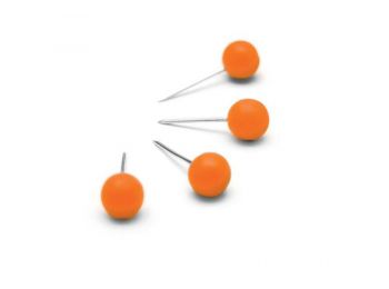 Térképtű,  gömb fejű,100 db, NOBO narancs (VN5329)