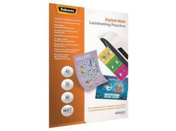 Meleglamináló fólia, 80 mikron, A3, matt, 25 db, FELLOWES
