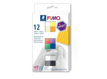 Gyurma, készlet, 12x25 g, égethető, FIMO Effect Colours, 12 különböző szín (FM8013C121)