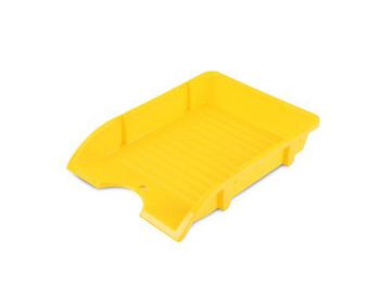 Irattálca, műanyag, törhetetlen, DONAU Solid, sárga (D74