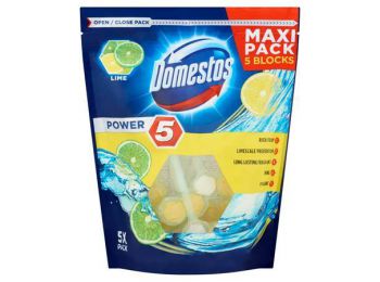 WC fertőtlenítő, 5x55 g, DOMESTOS Power 5, lime (KHT629)