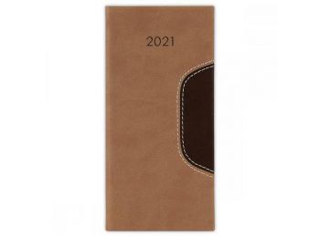 Zsebnaptár, fekvő elrendezésű, DAYLINER, Memphis, barna-