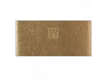 Zsebnaptár, fekvő elrendezésű, DAYLINER, Mirror, arany (