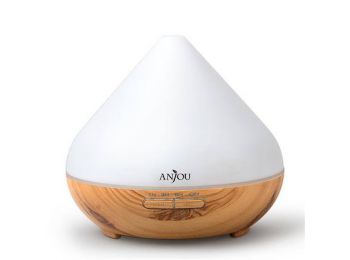 Aroma diffúzor, ultrahangos, LED fénnyel, ANJOU AJ-AD001, világosbarna (ANDIF01V)