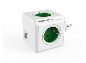 Elosztó, 4 aljzat, 2 USB csatlakozó, ALLOCACOC PowerCube O