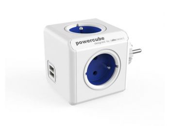 Elosztó, 4 aljzat, 2 USB csatlakozó, ALLOCACOC PowerCube O