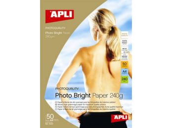 Fotópapír, tintasugaras, A4, 280 g, fényes, APLI Photo Bright (LEAA10413)