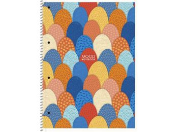 Spirálfüzet, A4+, kockás, 80 lap, SHKOLYARYK Mood, vegyes