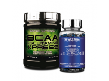 BCAA+Glutamine Xpress 300 g lime + Mega Arginine 90 kapsz. (