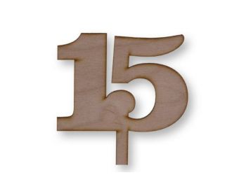 Natúr nagy 15-ös szülinapi sziluett tortadísz