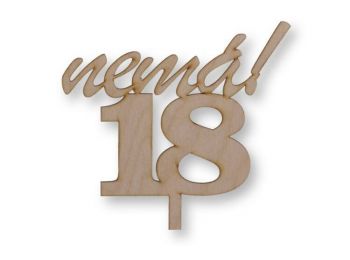 Natúr NEMÁ! feliratos nagy 18-as szülinapi sziluett torta