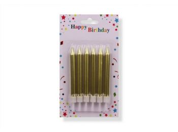 6 db 8,5 cm-es arany színű tortagyertya tartóval