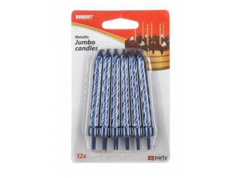 12 szál Banquet sötétkék szülinapi gyertya