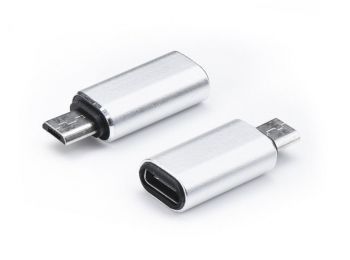 USB Type-C - micro USB adapter - ezüst