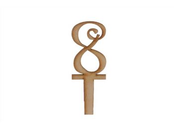 Natúr vidám 8-as szülinapi sziluett tortadísz