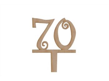 Natúr vidám 70-es szülinapi sziluett tortadísz