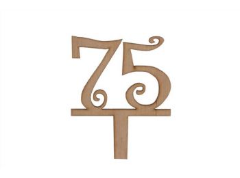 Natúr vidám 75-ös szülinapi sziluett tortadísz