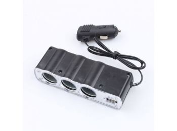 Autós szivargyújtó elosztó, USB töltővel