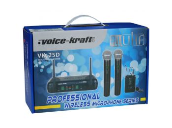 Voice-Kraft VK-25D/HT25A UHF kézi mikrofon szett, 2 mikrofo