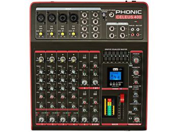 Phonic Celeus400 Keverőpult USB/MP3/BlueToot/Digit.effekt