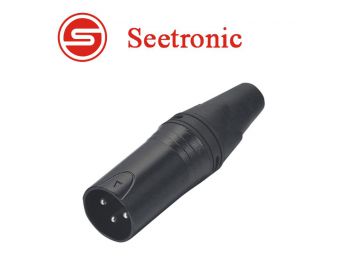 Seetronic SC3MXX-BG XLR lengő papa csatlakozó, 3 pólusú, (fekete, aranyozott érintkezővel)