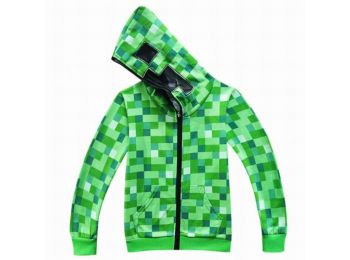 Minecraft Creeper jelmez ruha kapucnis zöld pulóver kardigán (M)