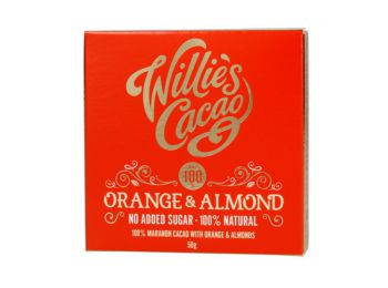 Willie's Cacao Narancs és mandula 50g hozzáadott cukor né