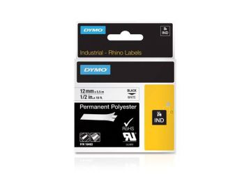 Feliratozógép szalag, tartós poliészter, 12 mm x 5,5 m, 