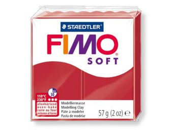 Gyurma, 57 g, égethető, FIMO Soft, karácsonyi piros (FM80